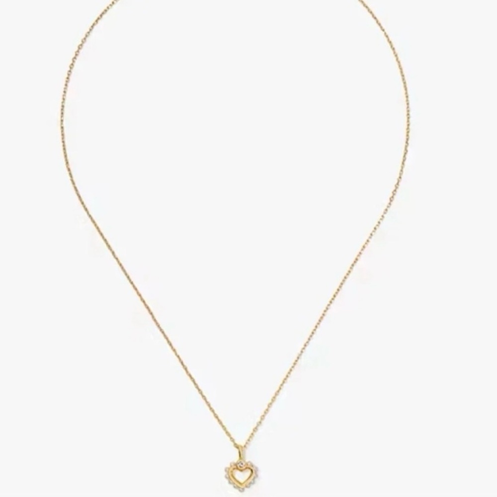 Kate Spade Gold and Pearl Heart Necklace - Picture 4 of 6